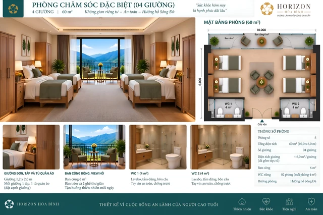 Phòng 4 giường · 40 m²