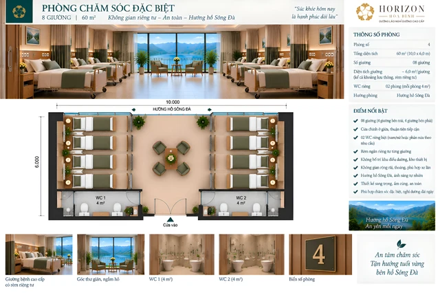 Phòng 8 giường · 40 m²